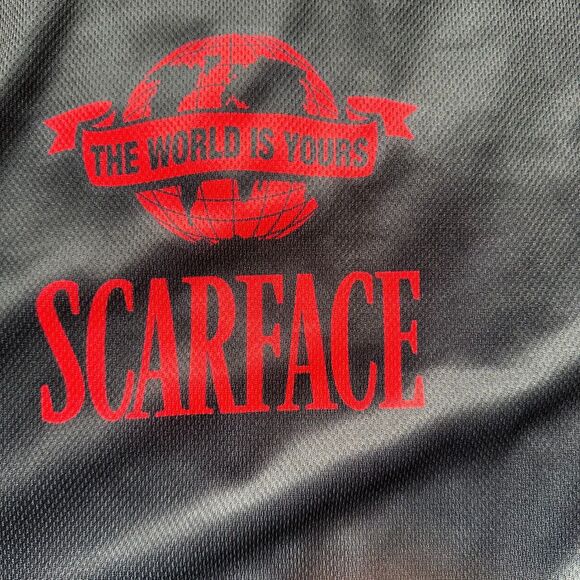 Scarface Tony Montana The World is Yours Black Baseball Jersey Men Size 5X NEW - Picture 4 of 5